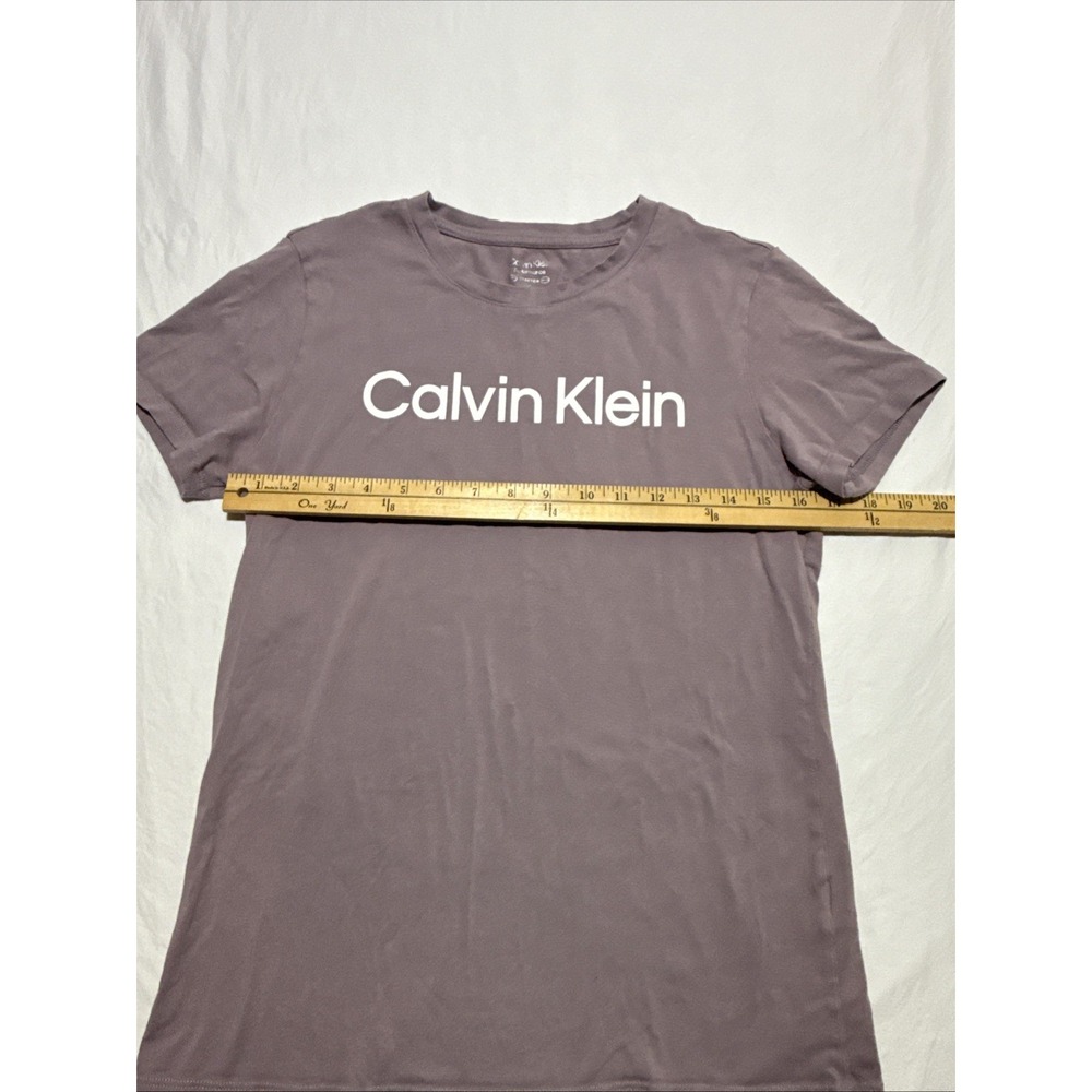 Calvin Klein Women's Performance Logo T Shirt Medium Purple Stretch - Picture 4 of 7
